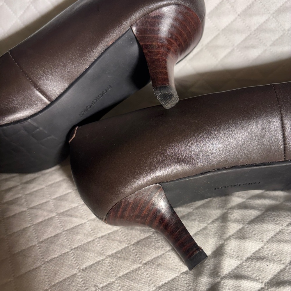 Rockport Dark Brown Pumps Medium High Heels with adiPRENE by Adidas for Comfort - Picture 7 of 16